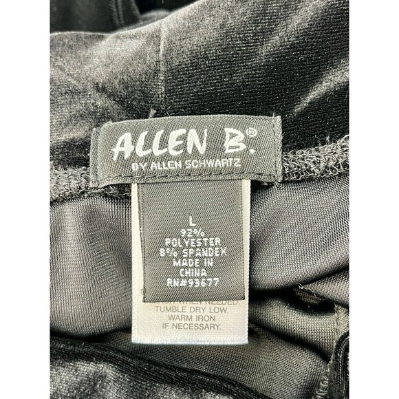 Allen B by Allen Schwartz Leggings Womens L Velvet Like Ruched Whimsy Goth - Picture 5 of 10